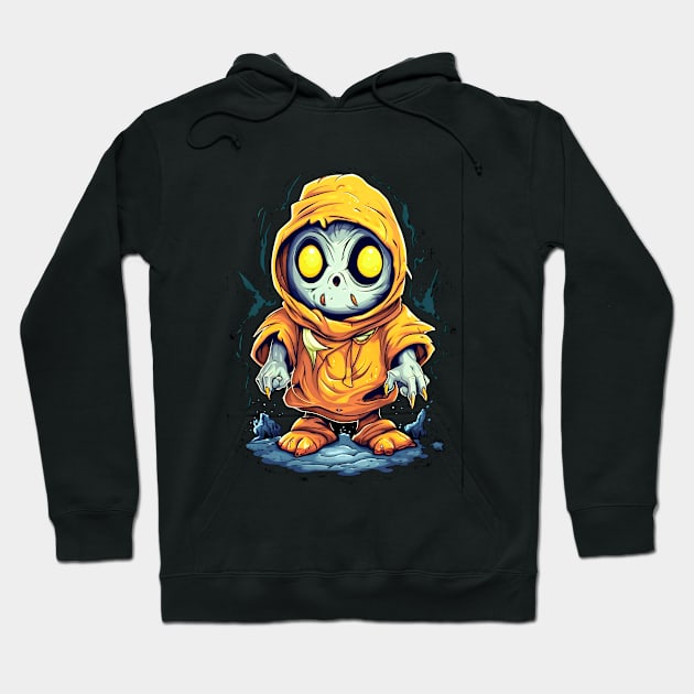 Eerie Halloween Ghoul Art - Spooky Season Delight Hoodie by Captain Peter Designs